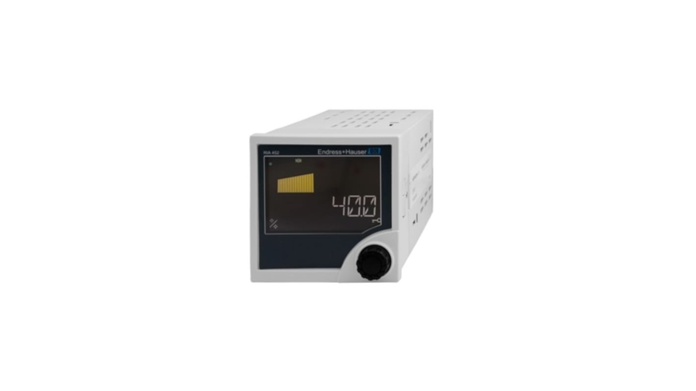 Indicatore di processo Endress+Hauser RIA45-A1D1, unità di controllo per segnali analogici, dimensioni 92x45mm.