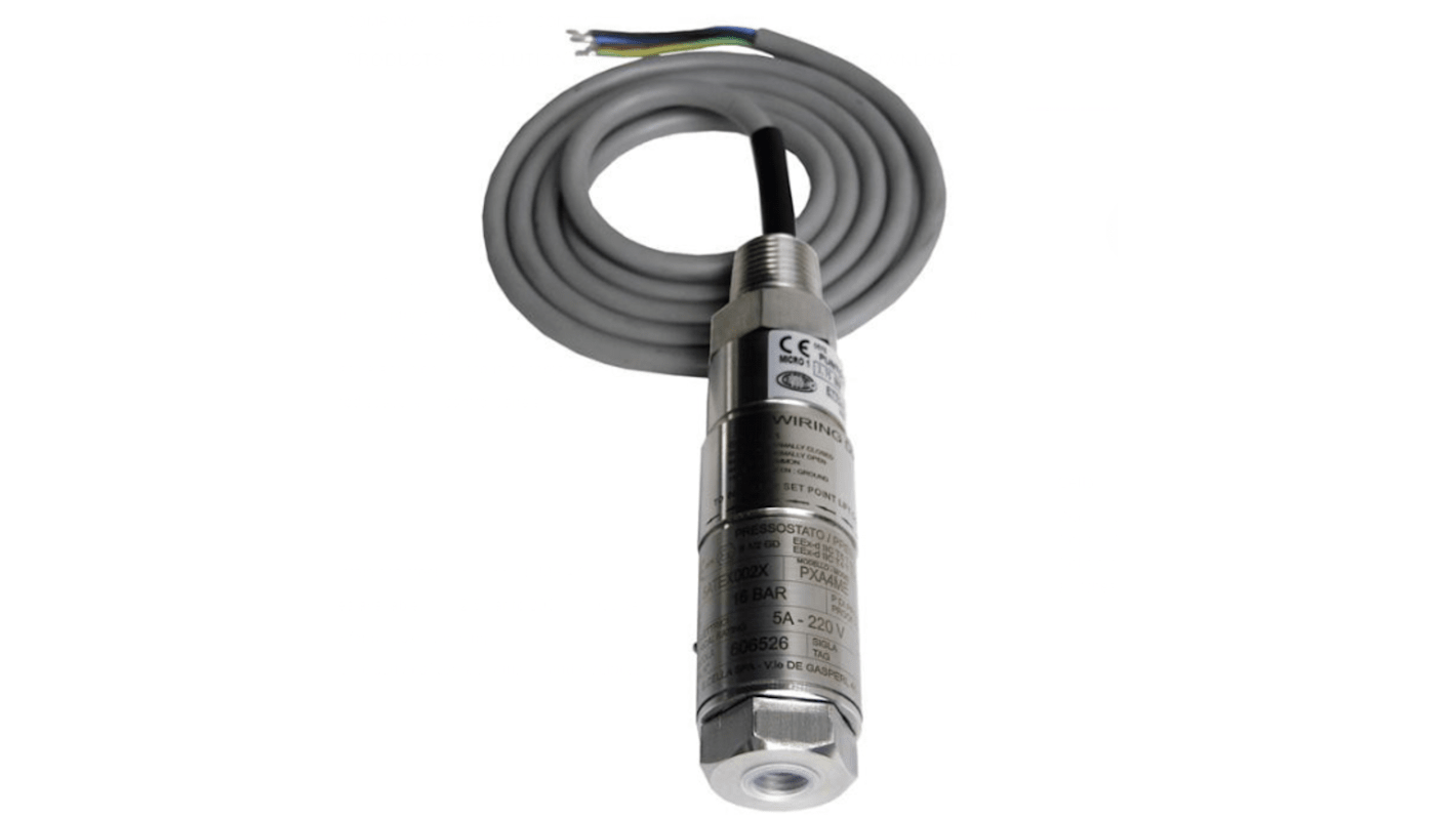 Sensore di pressione relativa WIKA 68154121, 2.5bar max, uscita SPDT, design compatto, precisione 1%. Ideale per applicazioni critiche.