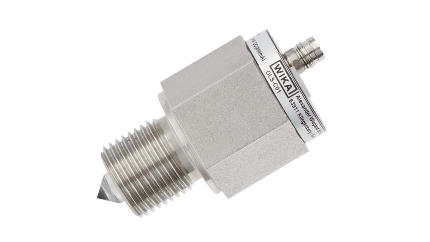 Interruttore di livello WIKA 57393756, montaggio filettato, uscita PNP, corpo in acciaio inox, cavo di 5 metri.