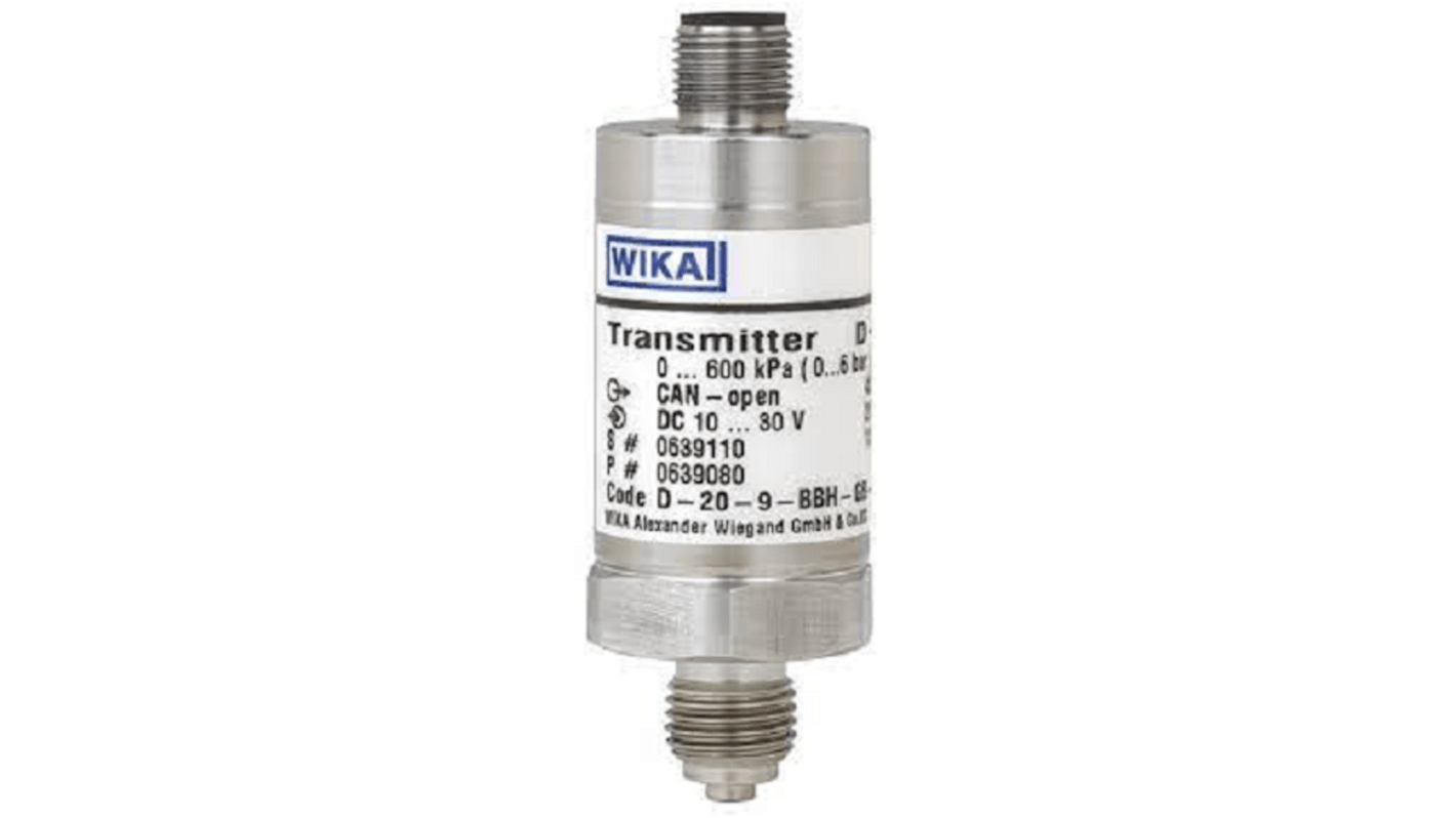 Sensore di pressione relativa WIKA 48768249, 1.6bar max, uscita CANopen, con connettore a Y integrato, serie D-20-9.