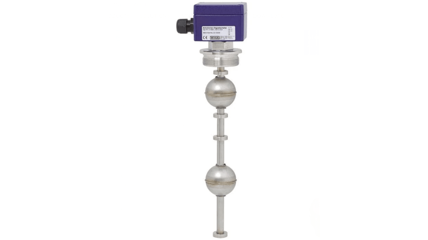 Interruttore a galleggiante WIKA 48728035 in acciaio inossidabile, montaggio filettato, SPDT, per controllo livello liquidi.