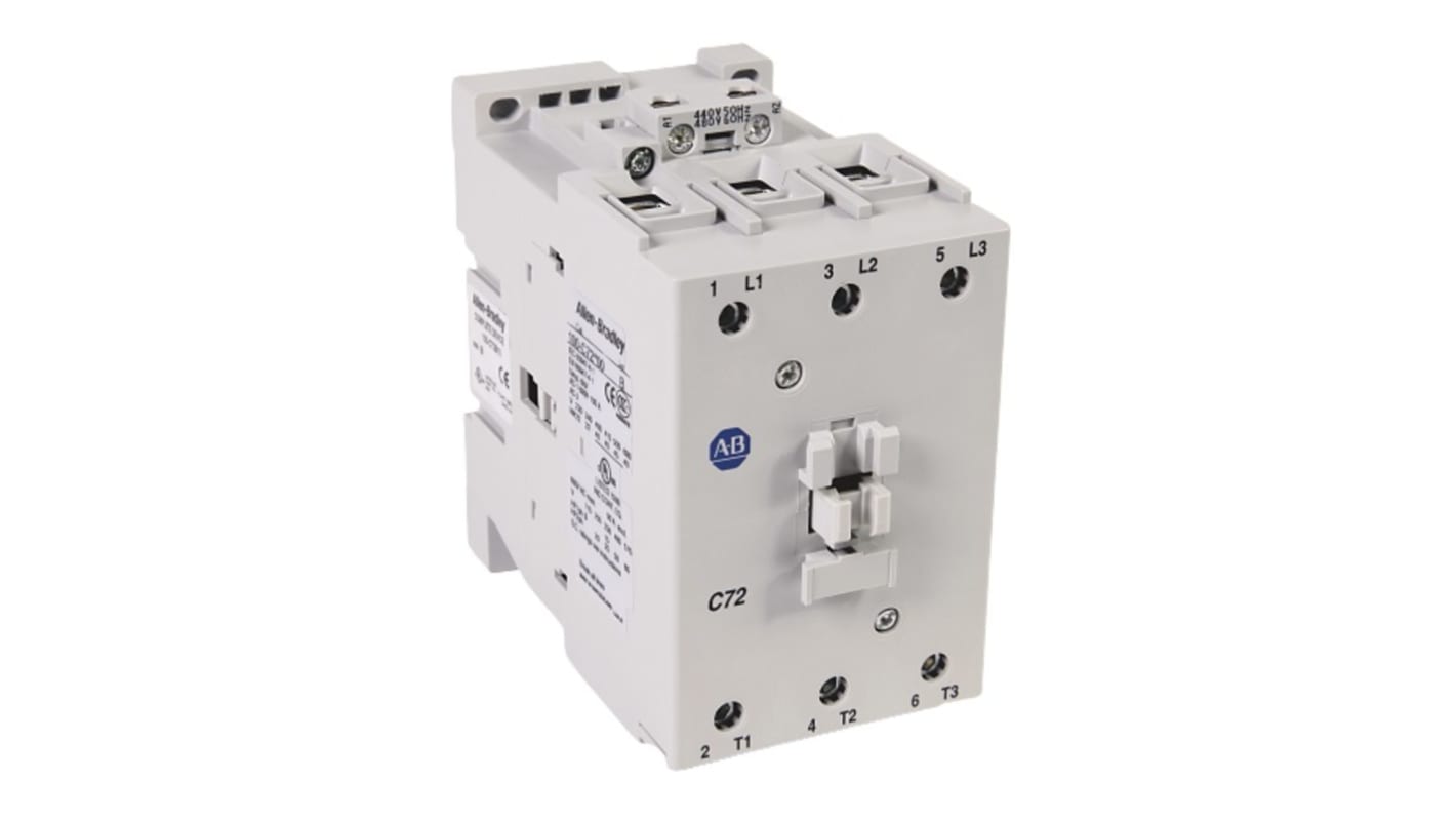 Contattore Rockwell Automation 100-C72KF10, 3 poli, 72 A, bobina 230 V c.a., montaggio su guida DIN, protezione IP2X.