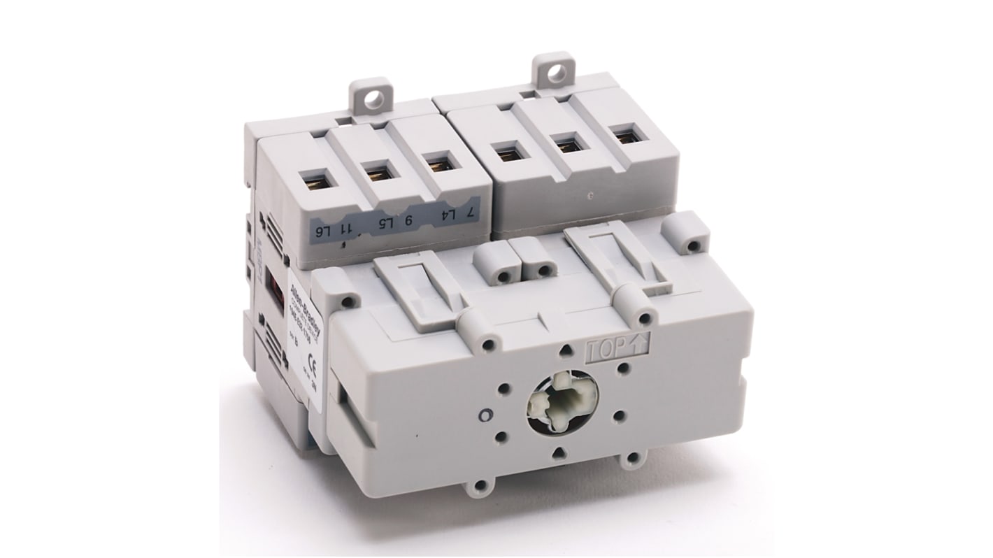 Sezionatore con interruttore Rockwell Automation, 3 poli, corrente 32A, montaggio frontale, protezione IP20.