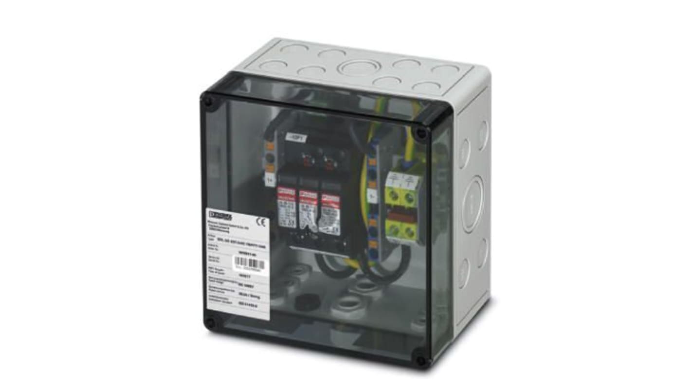 Phoenix Contact, protezione da sovracorrente Solarline, 1000 V cc, 40 kA, per sistemi fotovoltaici e collegamenti equipotenziali.