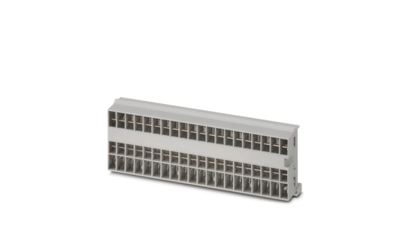Connettore barra di distribuzione CAPAROC Phoenix Contact, 20 slot, montaggio su guida DIN, 24V cc, 45 A, grigio chiaro.