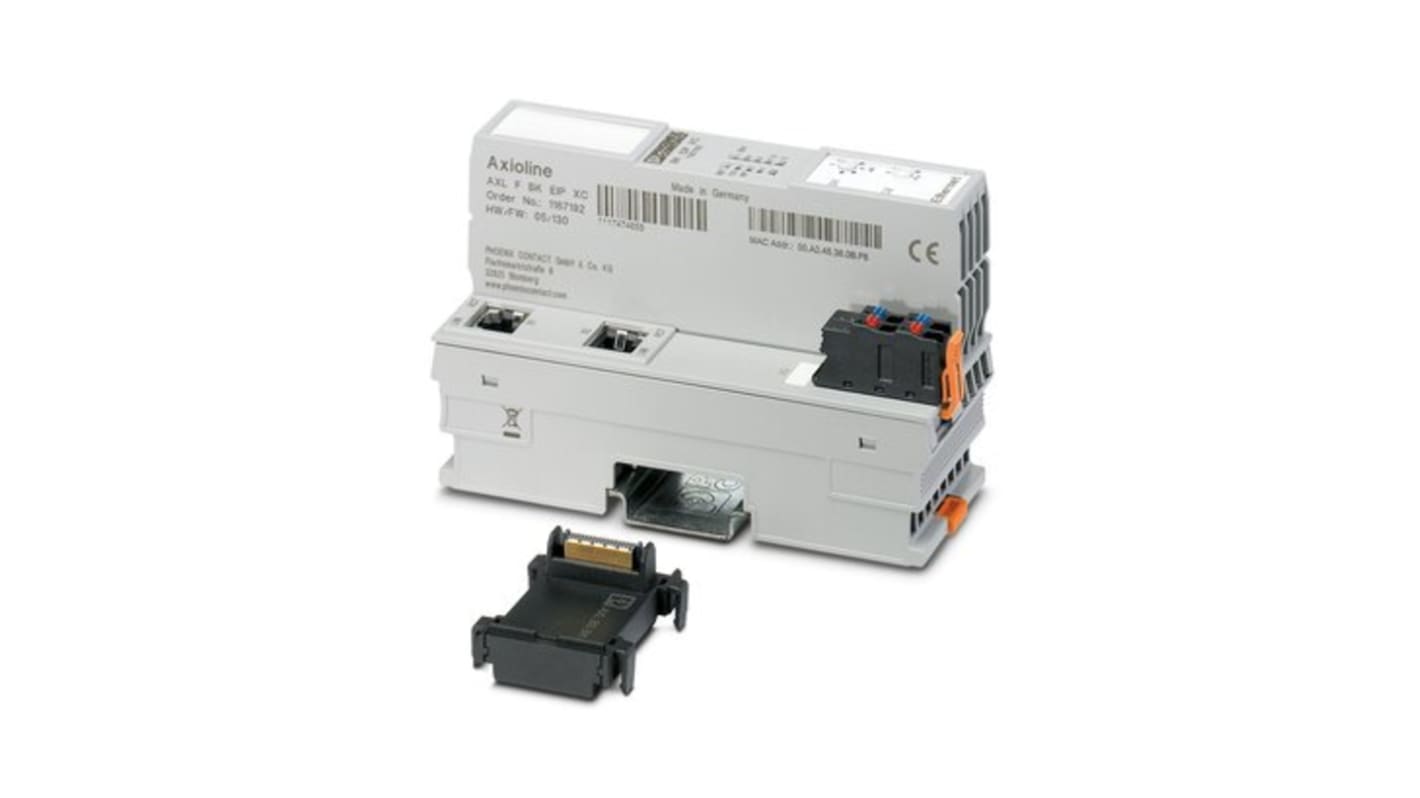 Accoppiatore bus Phoenix Contact 1167192 per reti Ethernet/IP, connette fino a 63 dispositivi Axioline F, 2 porte Ethernet.