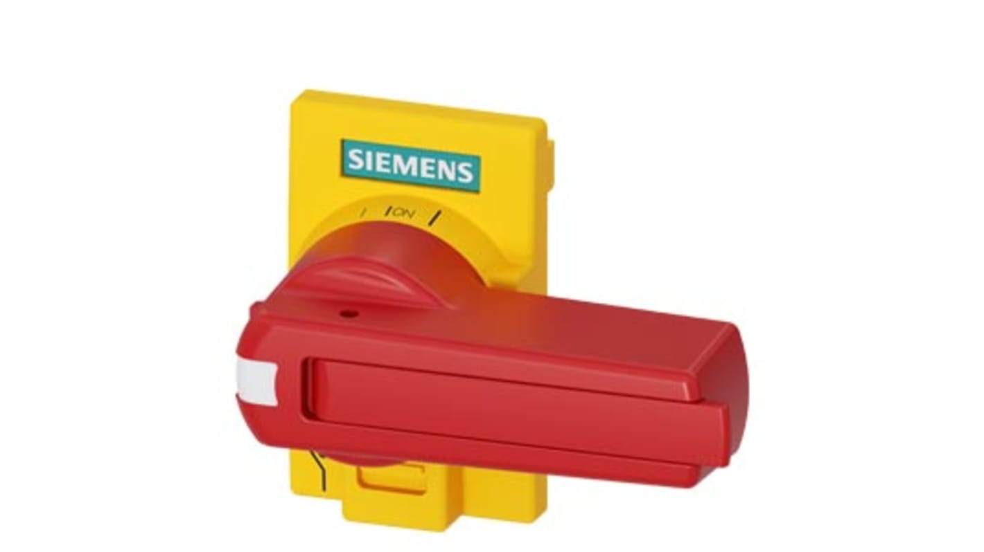 Manopola rotante Siemens 3KD9101-2, colore rosso, lunghezza 60mm, per sezionatori con bloccaggio in posizione OFF.