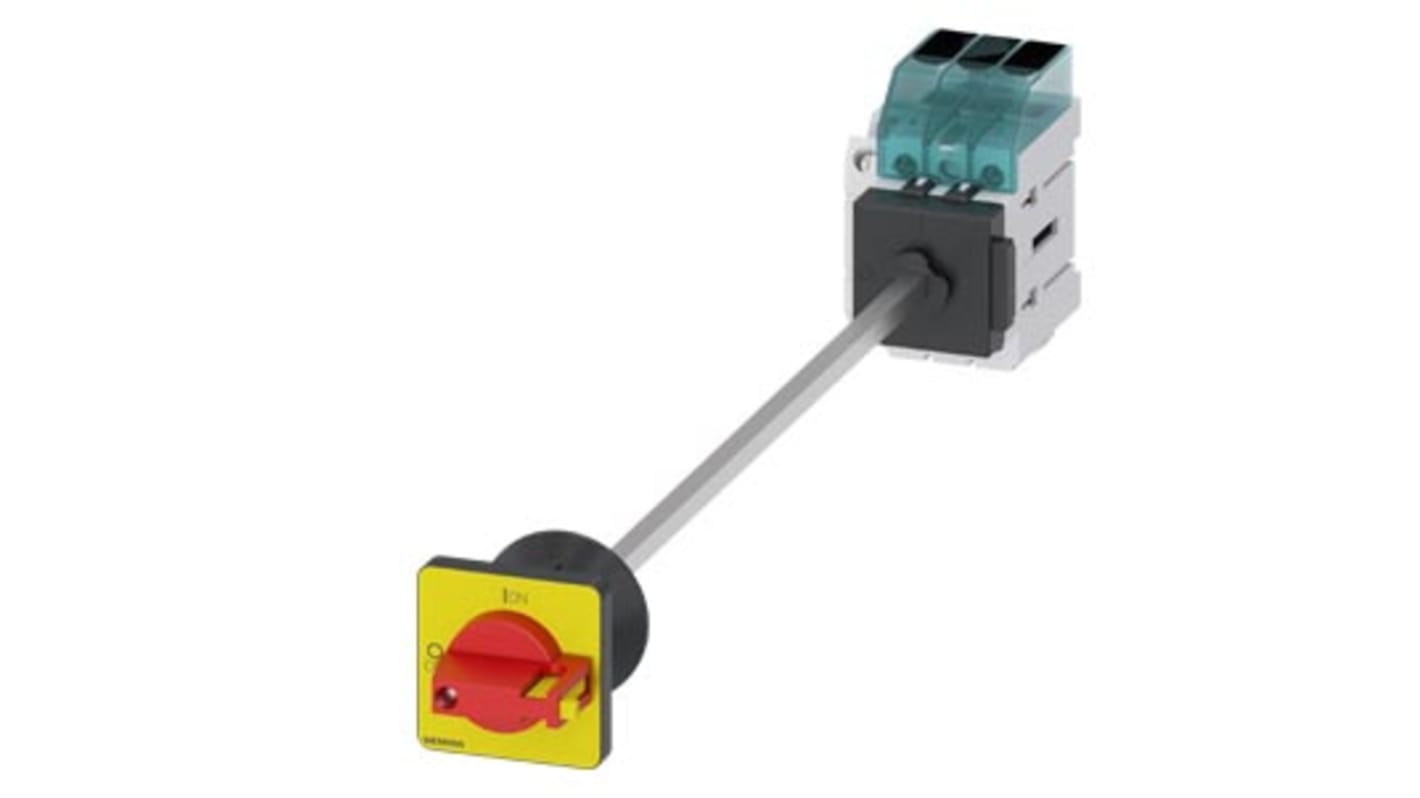 Interruttore di isolamento Siemens 3LD3440-1TK13, 3 poli, 63A, montaggio su guida DIN, grado di protezione IP65.
