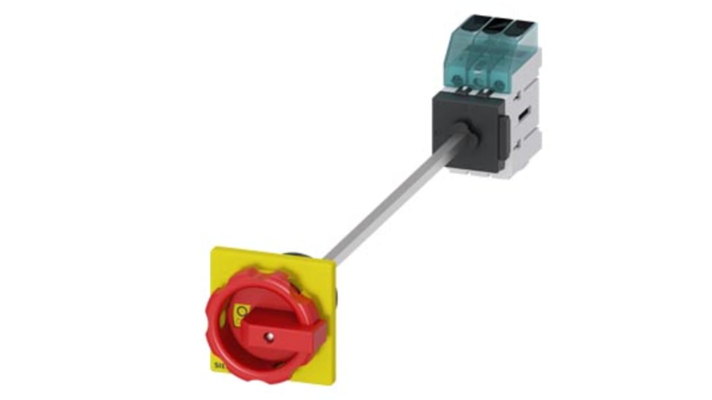 Interruttore di isolamento Siemens 3LD3448-0TK53, 3 poli, 63A, montaggio su guida DIN, grado di protezione IP65.