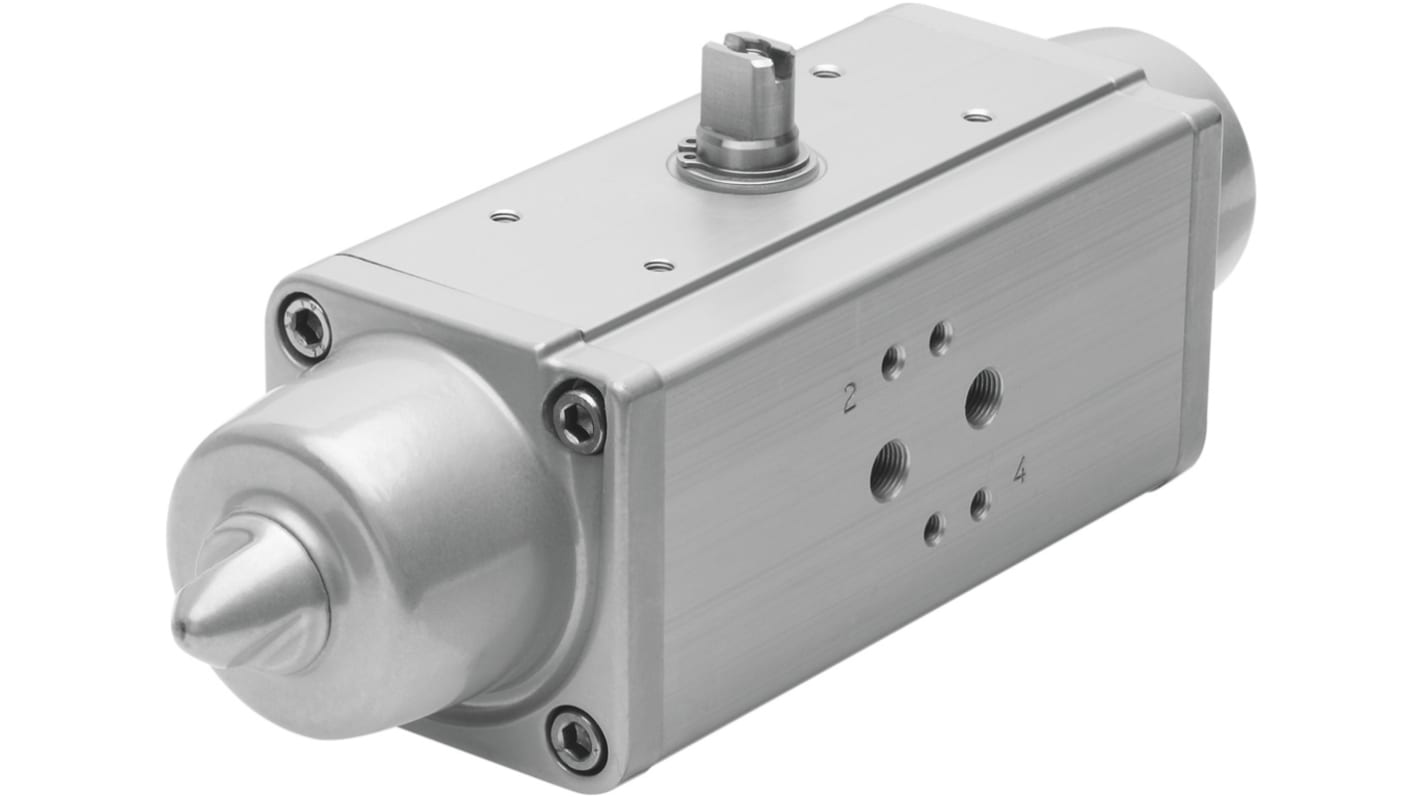 Attuatore rotante Festo DAPS, angolo di rotazione 90°, pressione massima 8,4 bar, peso 2 kg, per movimenti rotatori precisi.