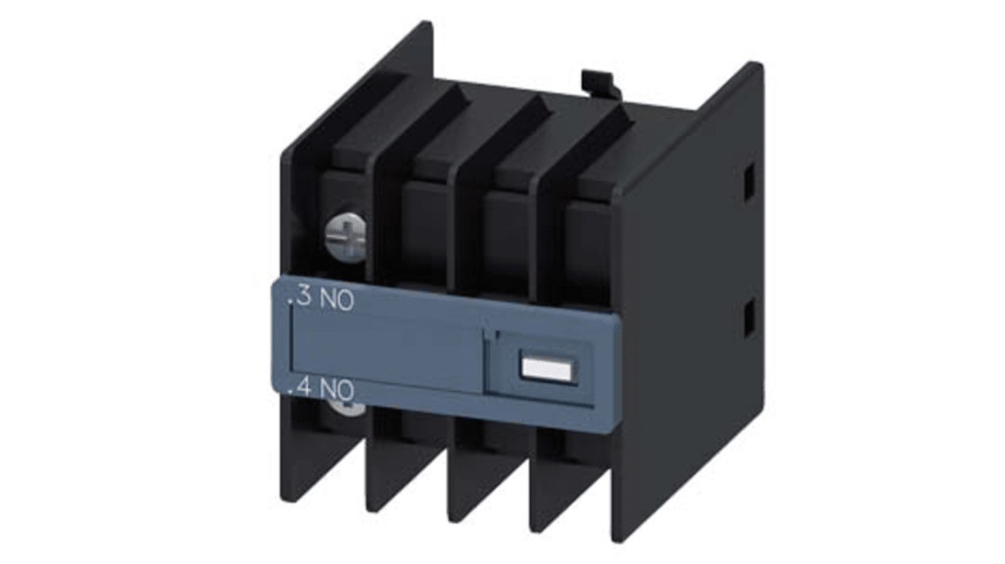 Blocco interruttore ausiliario Siemens 3RH29114HA10, 1 contatto 1NO, montaggio a innesto, serie 3RH2.