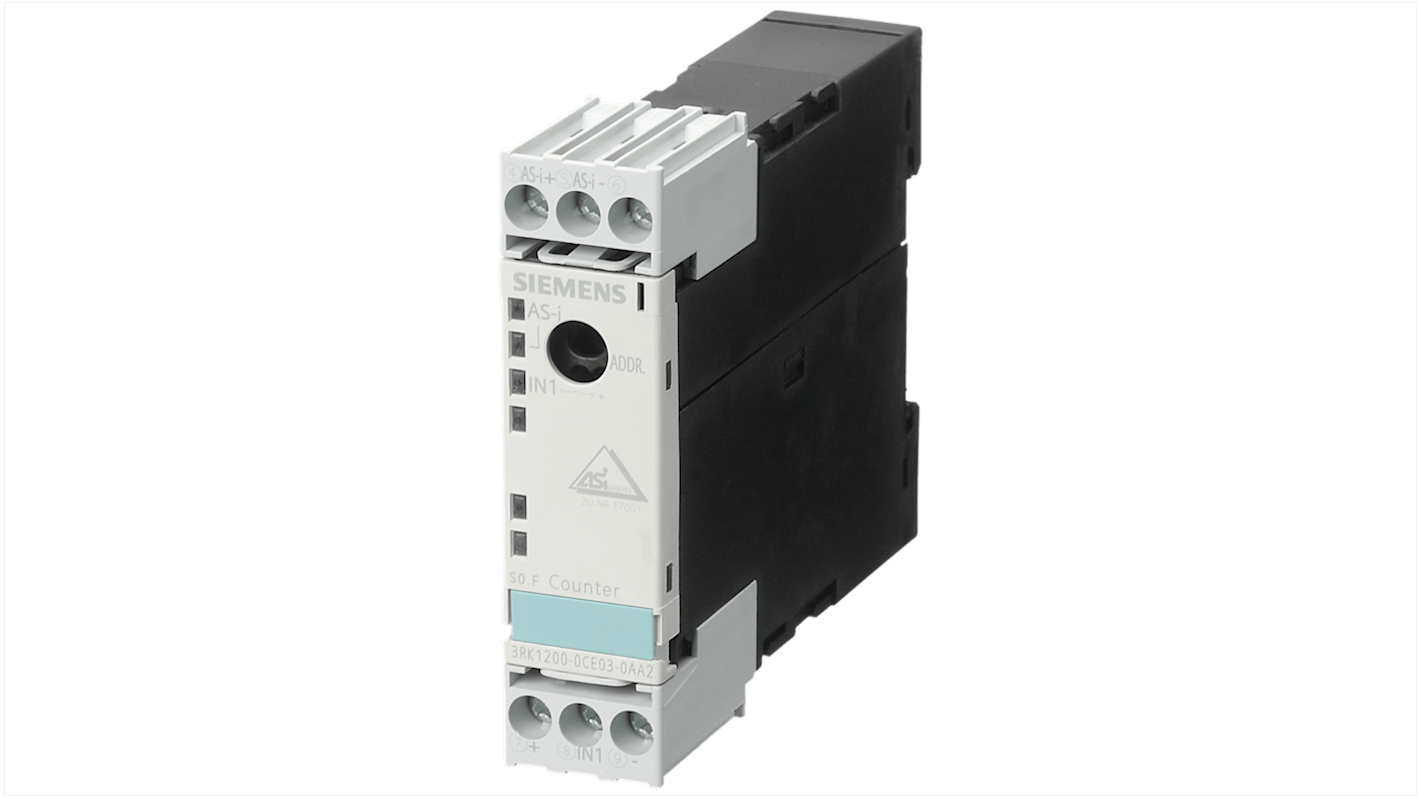 Modulo I/O Siemens 3RK12000CE030AA2, contatore DI, dimensioni 102 x 22,5 x 86 mm, classe di protezione IP20, design SlimLine.