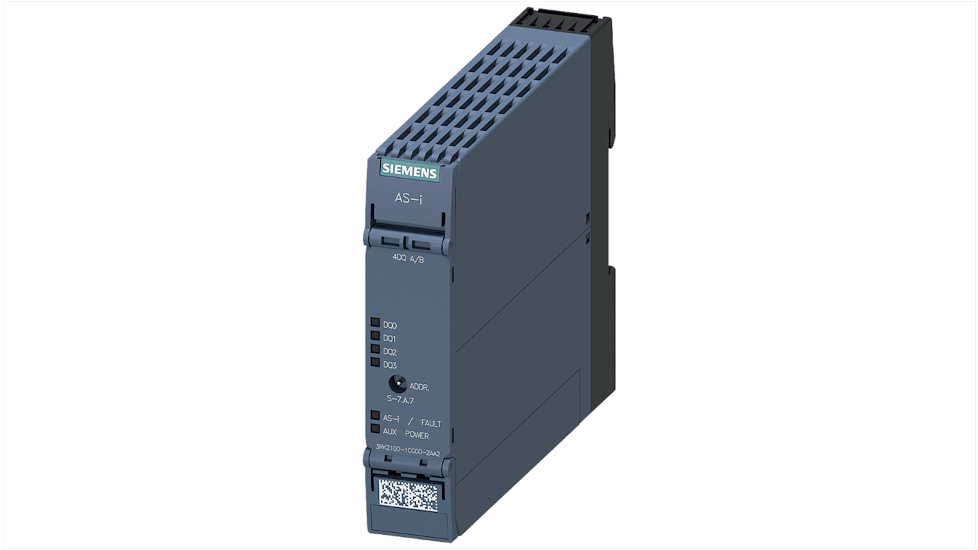 Modulo I/O Siemens 3RK21001CG002AA2 per armadietto di controllo, compatibile SlimLine, IP20, dimensioni 121,4 x 100 x 22,5 mm.