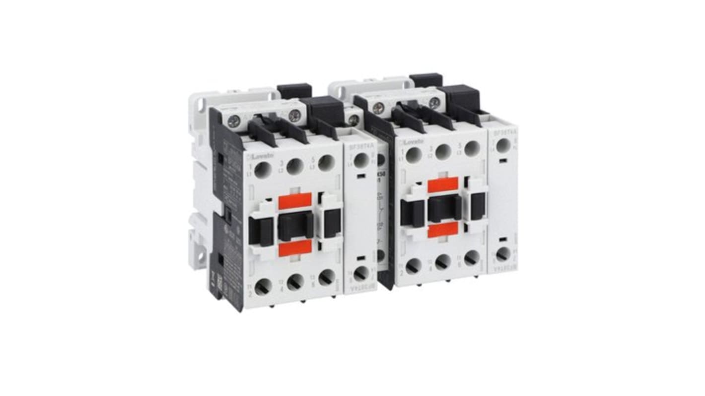 Contattore Lovato BFC38T4A230, 2NC, corrente 56 A, tensione bobina 230 V c.a., montaggio laterale, peso 1068 g.
