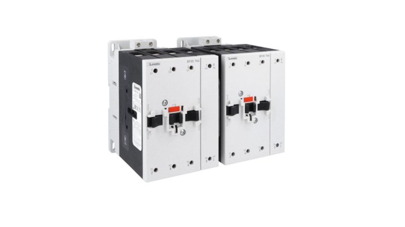 Contattore Lovato BFC95T4A230, 2NC, corrente 140 A, tensione bobina 230 V c.a., montaggio laterale, peso 4892 g.