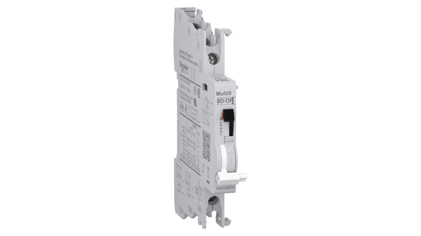 Contatto ausiliario Schneider Electric M9A26909, modulare per guida DIN, 2 contatti C/O, montaggio a clip, 6 A, 250 V.