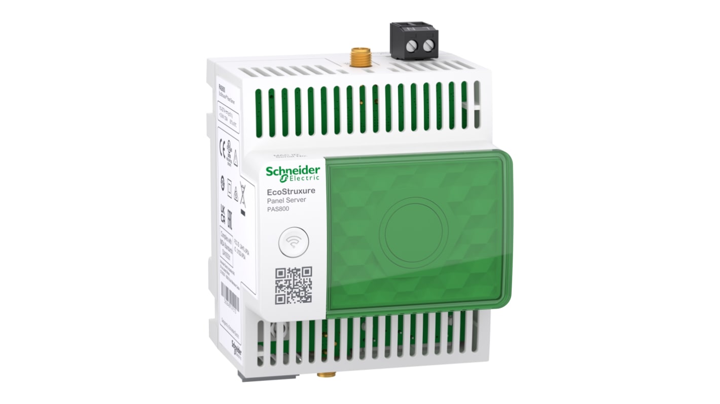 Gateway Ethernet Schneider Electric PAS800, serie ESX, per Moduli ESX, montaggio su guida DIN, IP20, alimentazione 277 V.