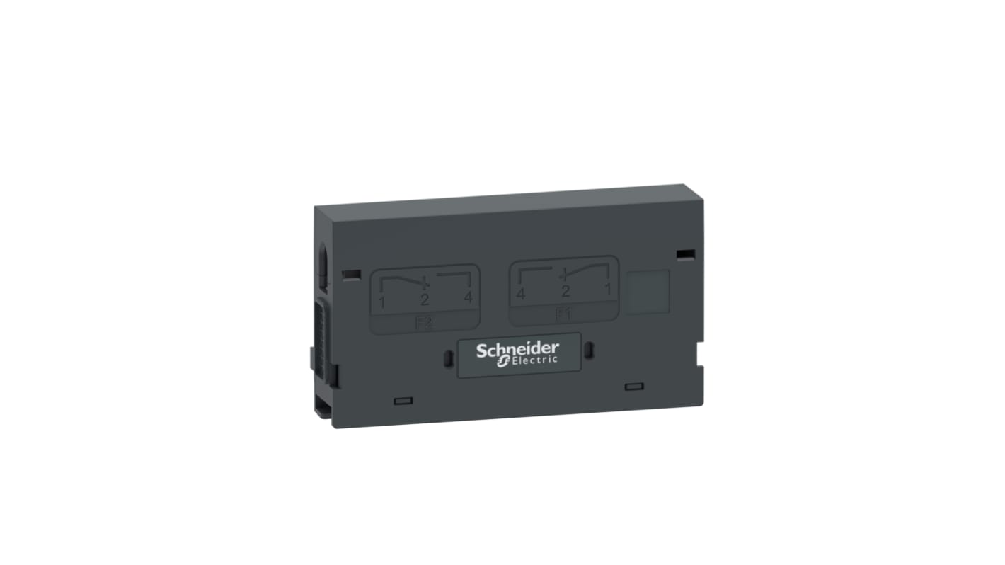 Modulo contatti ausiliario Schneider Electric TPSAUX32, 2 NA + 2 NC, montaggio a clip, corrente 6 A, tensione 250 V.