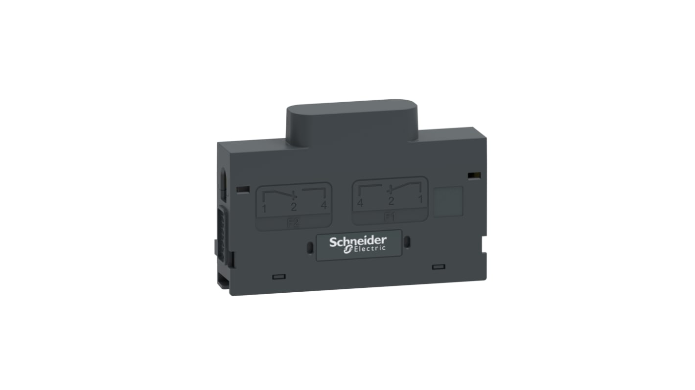 Modulo contatti ausiliario Schneider Electric TPSAUX33, 2 NA + 2 NC, montaggio a clip, corrente 6 A, tensione 250 V.