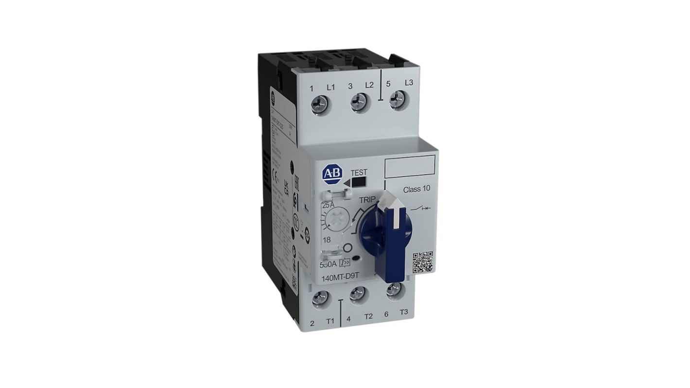 Interruttore automatico motore Rockwell Automation 140MT-D9T-C25, 25 A, 690 V c.a., protezione termico/magnetico, telaio a D.