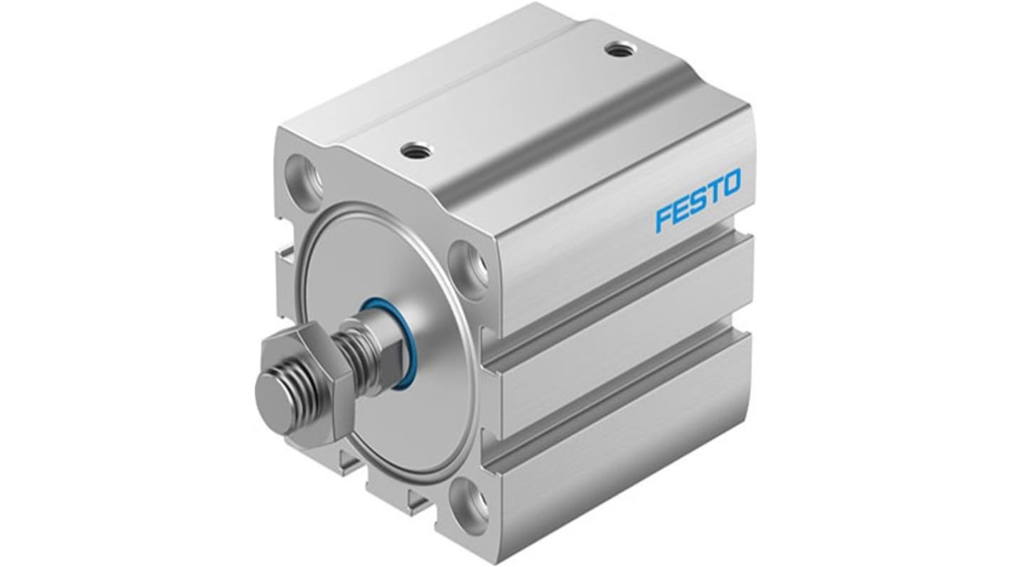 Cilindro pneumatico Festo ADN-S-40-50-A-P-A, doppio effetto, foro 40mm, corsa 50mm, rilevamento posizione con interruttori di prossimità.