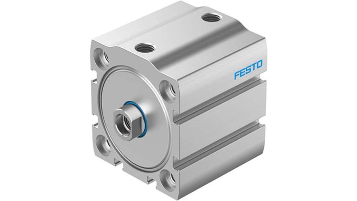 Cilindro pneumatico Festo ADN-S-50-10-I-P-A, doppio effetto, foro 50mm, corsa 10mm, rilevamento posizione con interruttori di prossimità.