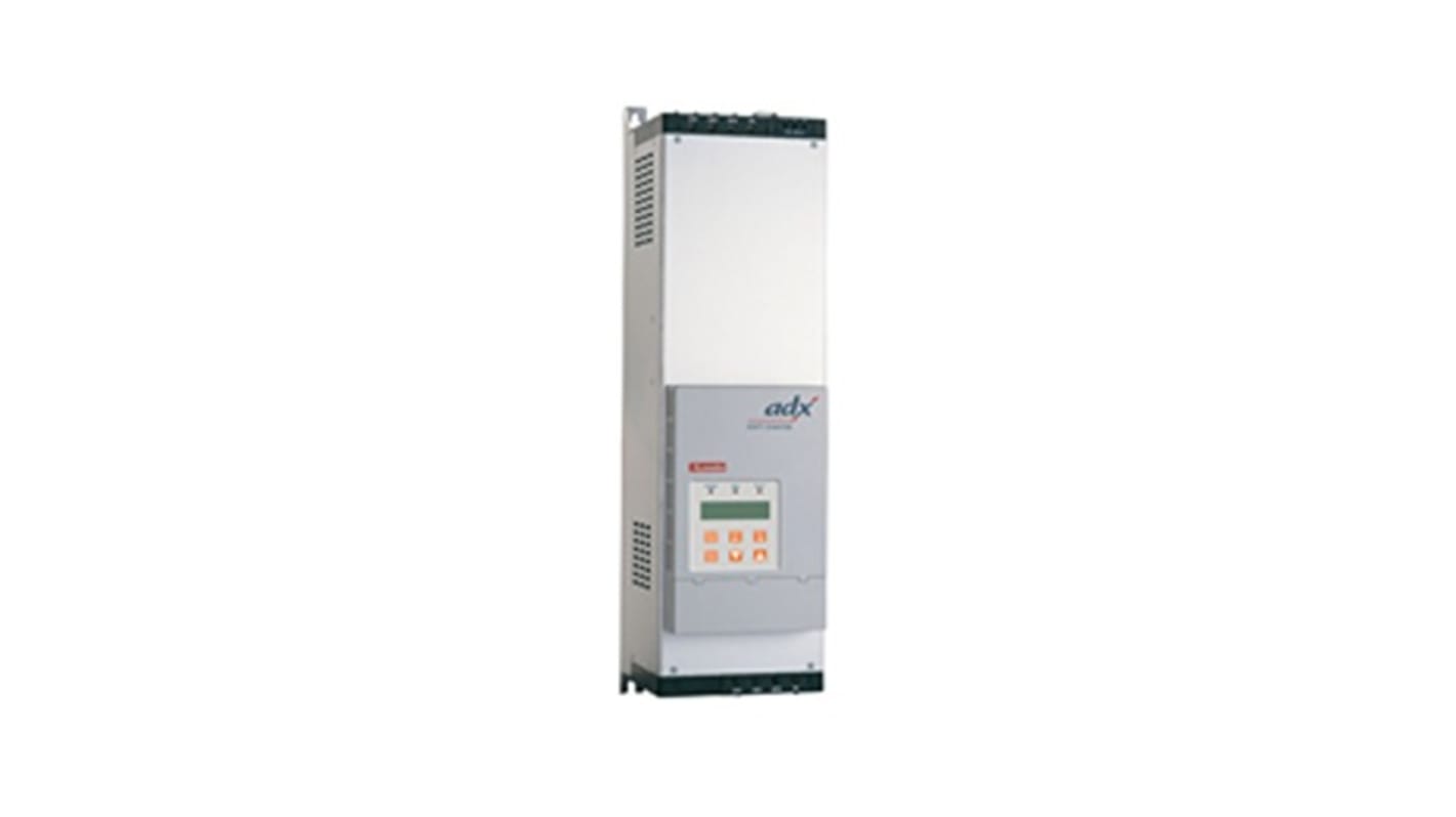 Avviatore soft-start Lovato 51ADX0125B per motori trifase, potenza 75 kW, corrente 125 A, display LCD, grado di protezione IP20.