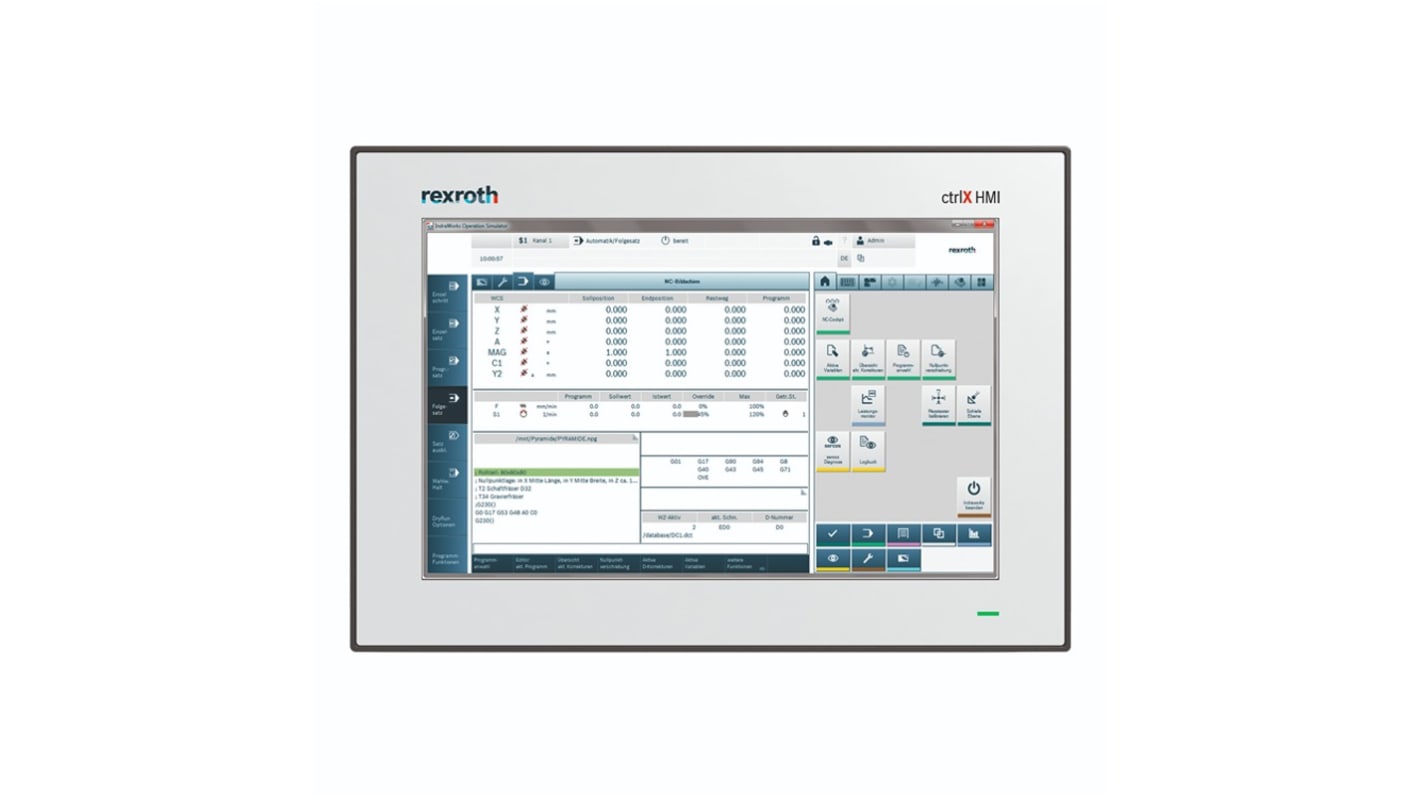 Bosch Rexroth R911381359, display HMI multitouch 12,1" DR0012, risoluzione 1280x800, alimentazione 24 V c.c.