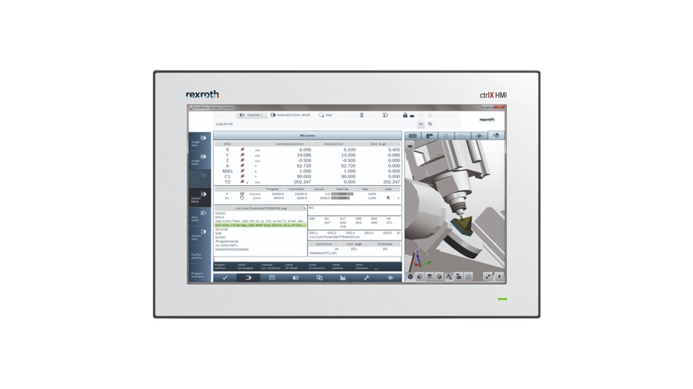 Bosch Rexroth R911381360, display HMI multitouch 15,6" DR0015, risoluzione 1366 x 768, alimentazione 24 V c.c.