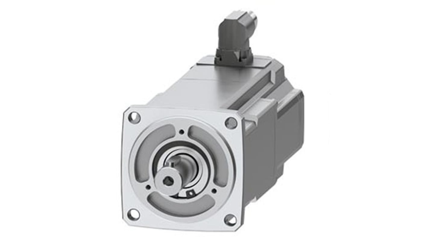 Servomotore Siemens 1FK2104-5AF10-1SA0, sincrono a magnete permanente, 0,75 kW, 3000 giri/min, coppia massima 7,5 Nm.