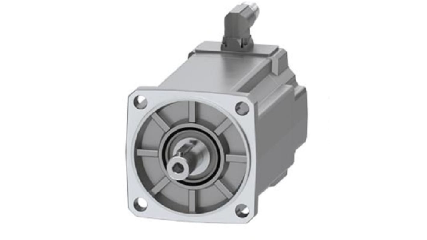 Servomotore Siemens 1FK2105-4AF00-1MA0, sincrono a magnete permanente, 15 Nm, 1,45 kW, 3000 giri/min, diametro asta 19 mm.