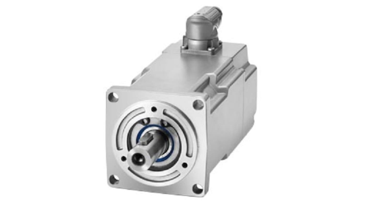 Servomotore Siemens 1FK2203-4AK10-1SA0, sincrono a magnete permanente, 0,43 kW, 3,75 Nm, 6000 giri/min, diametro asta 14 mm.