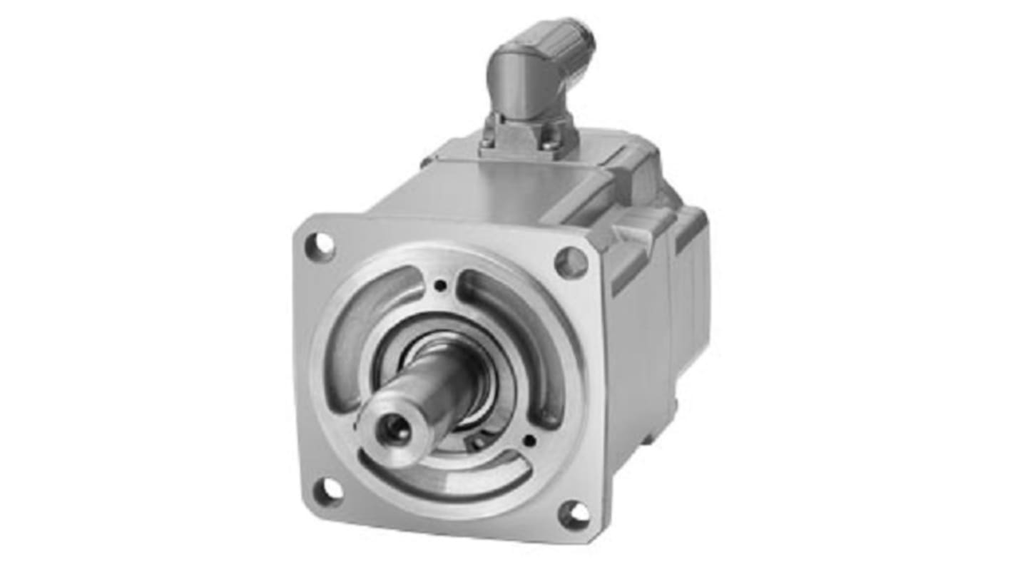 Servomotore Siemens 1FK2204-6AF10-0MA0, motore sincrono 1 kW, coppia massima 10 Nm, velocità 3000 giri/min, montaggio a chiave.