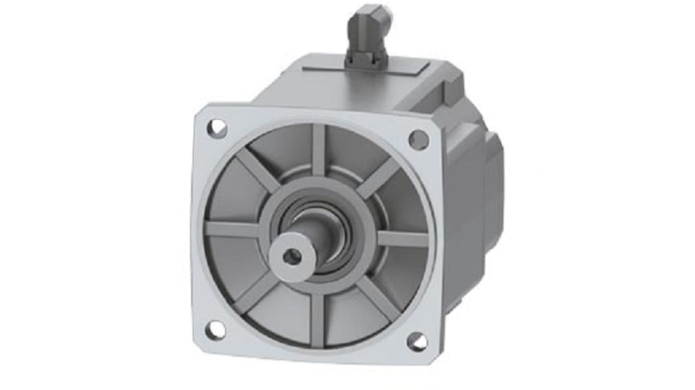 Servomotore Siemens 1FK2210-3AB01-0SA0, sincrono a magnete permanente, 4,5 kW, 90 Nm, 1500 giri/min, diametro asta 38 mm.