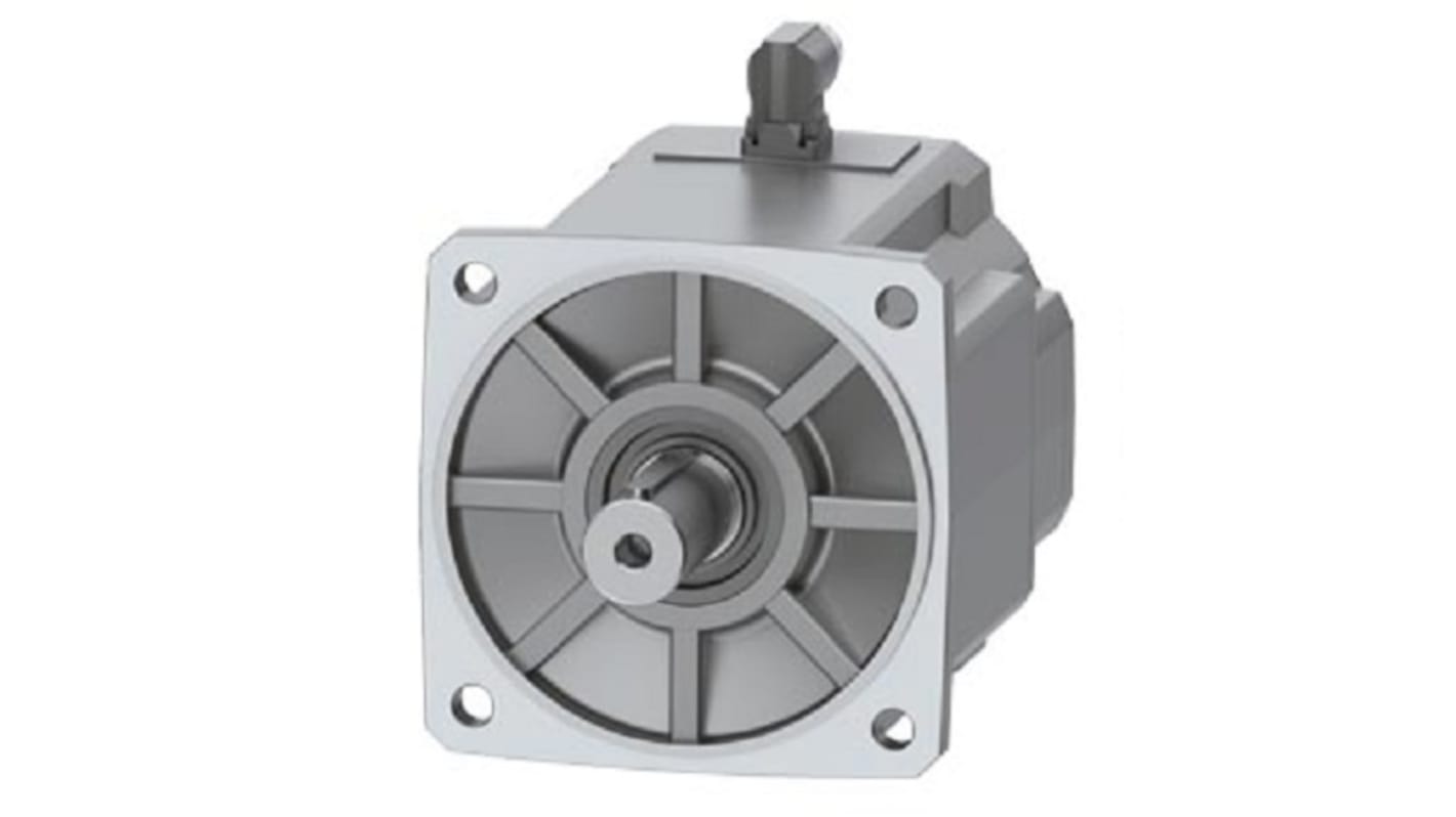 Servomotore Siemens 1FK2210-3AC00-1MA0, sincrono a magnete permanente, 5,5 kW, 90 Nm, 2000 giri/min, diametro asta 38 mm.