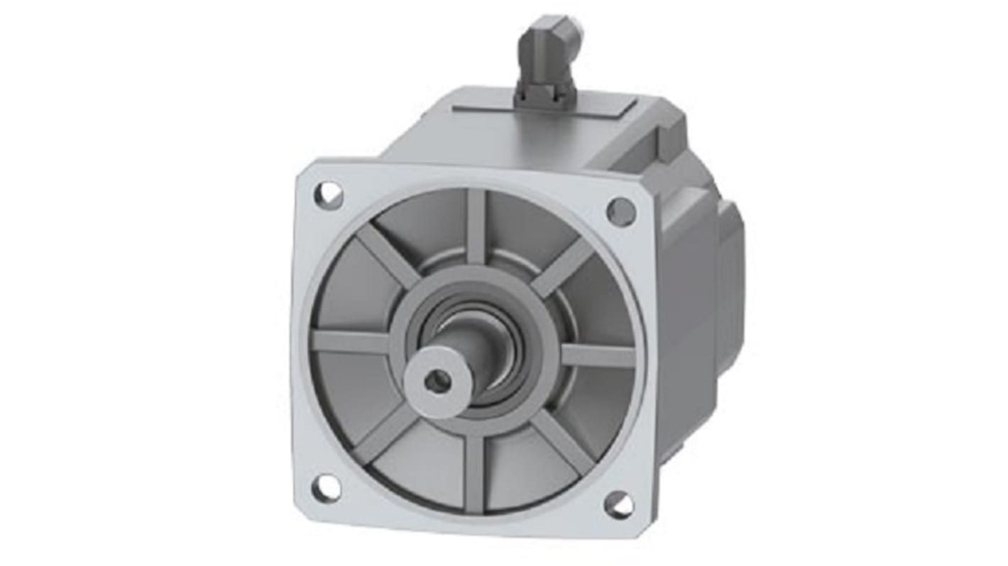 Servomotore Siemens 1FK2210-3AC01-0SA0, sincrono a magnete permanente, 5,5 kW, 90 Nm, 2000 giri/min, diametro asta 38 mm.