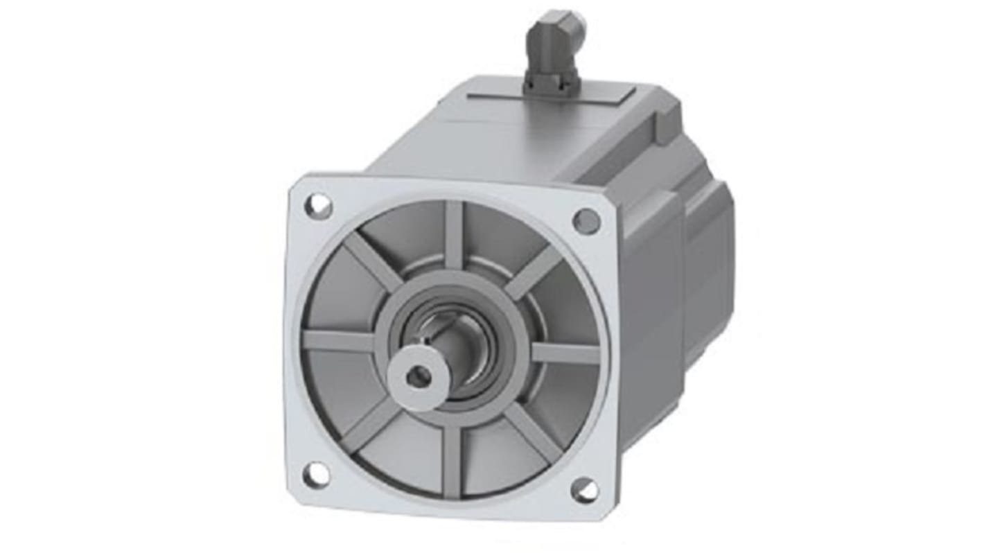 Servomotore Siemens 1FK2210-4AB11-1SA0, sincrono a magnete permanente, 5,4 kW, 120 Nm, 1500 giri/min, diametro asta 38 mm.