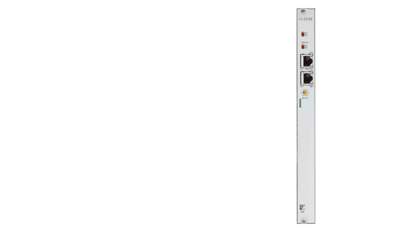 Pannello frontale Siemens 6MF2253-0FA00 per CI-2530, compatibile con rack I/O SICAM A8000, peso 0,0314 Kg.