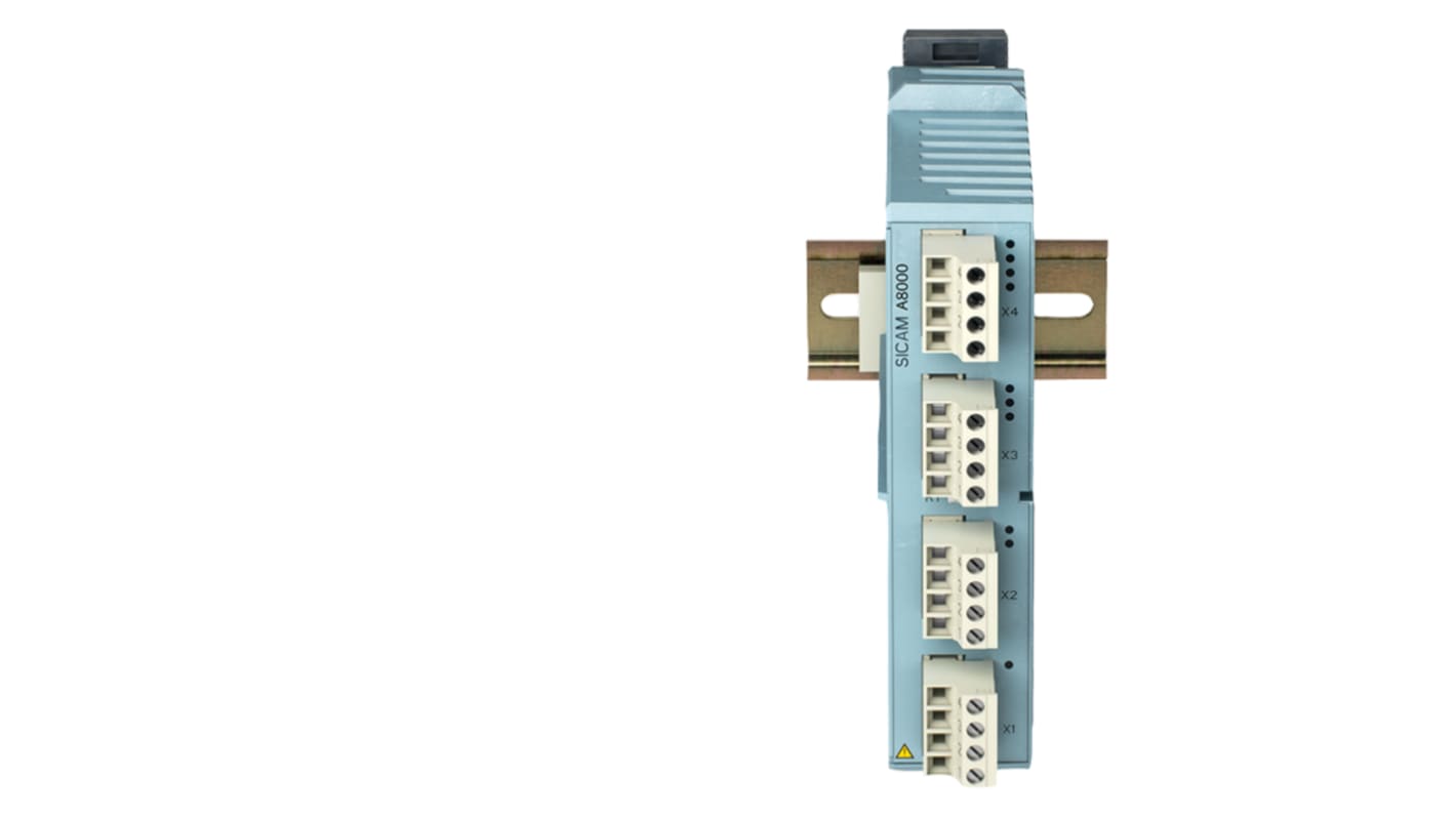 Modulo I/O analogico Siemens 6MF2832-0AA00, montaggio su guida standard, classe di protezione IP40, ingresso e uscita analogici.