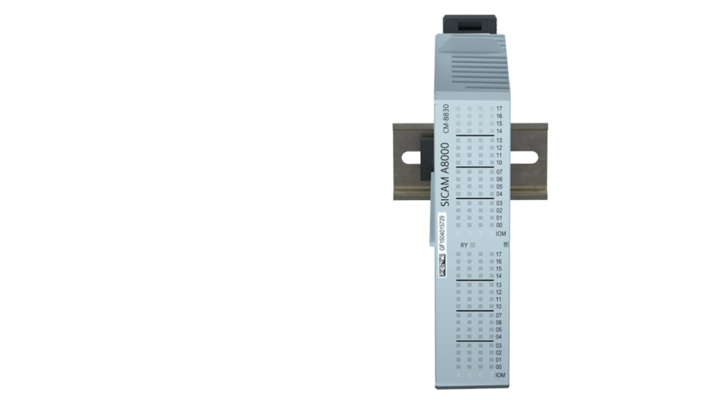 Modulo I/O Siemens 6MF2883-0AA00, serie CM, con contenitore in plastica e montaggio su guida standard, classe di protezione IP40.