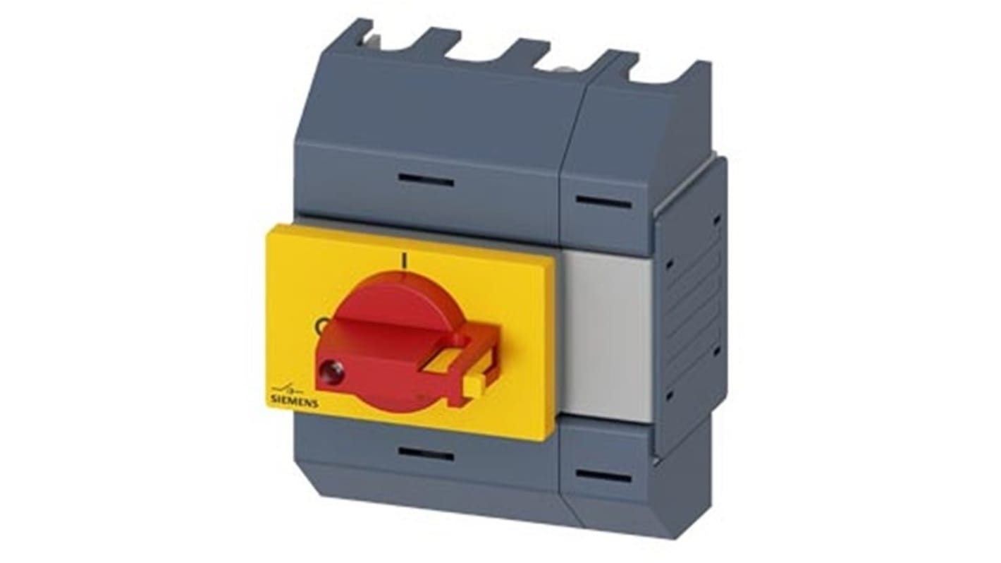 Sezionatore interruttore Siemens 3KD0143-2KG20-3, 4 poli, montaggio su guida DIN, corrente massima 16A, protezione IP10.