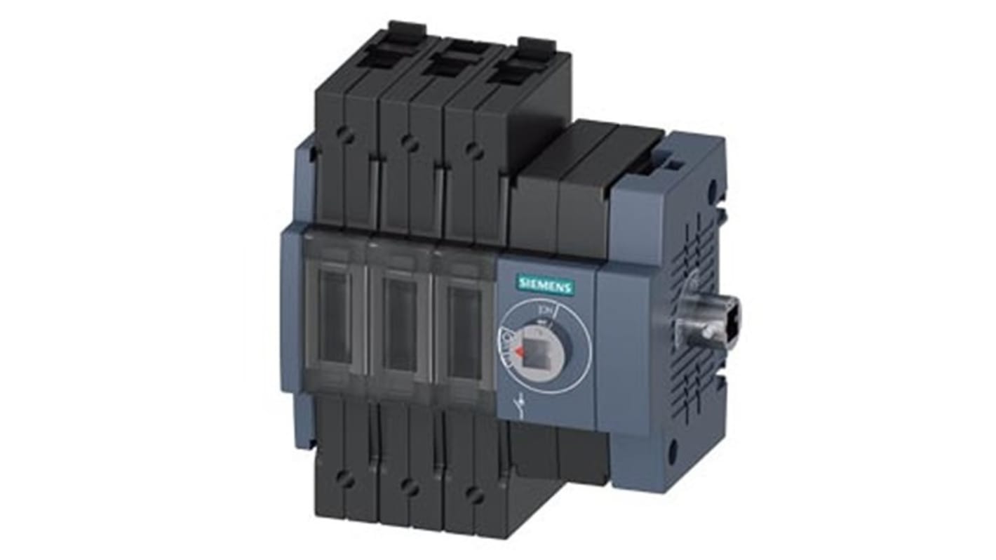 Sezionatore interruttore Siemens 3KD2834-2ME40-0, 3 poli, 80A, montaggio su guida DIN, grado di protezione IP20.