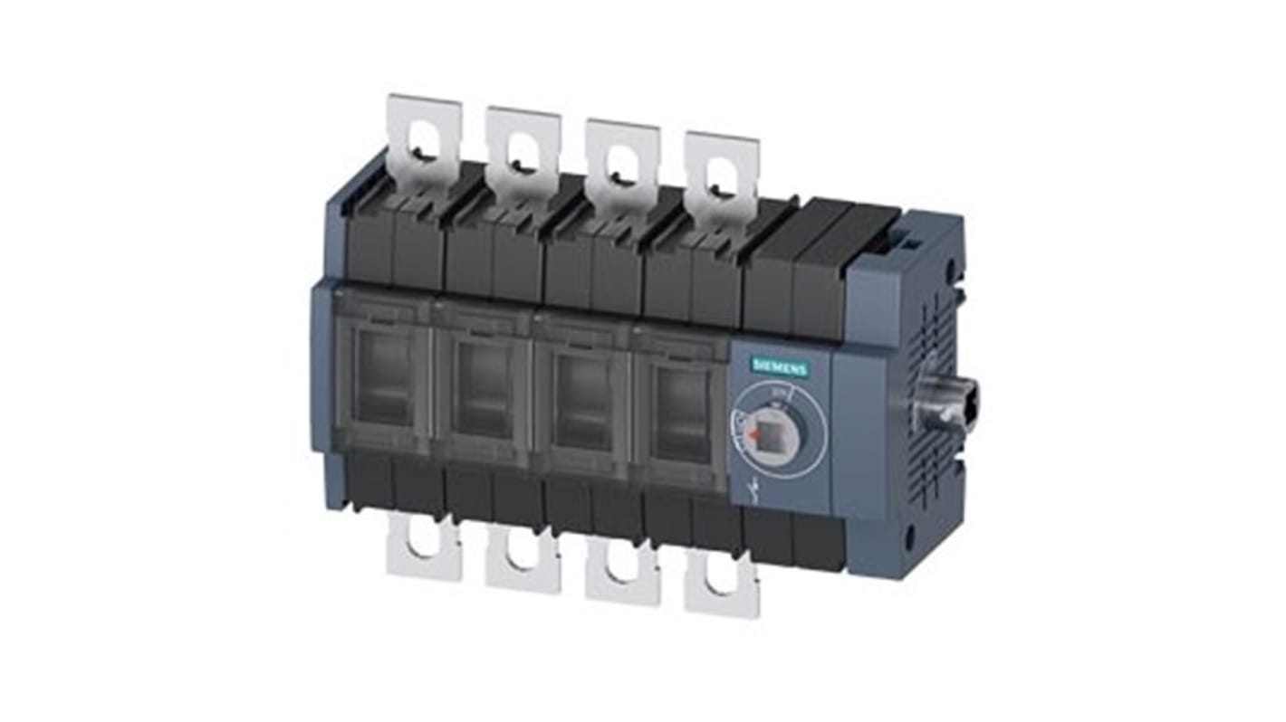 Sezionatore con interruttore Siemens 4 poli, corrente massima 80A, montaggio su guida DIN, protezione IP20. Codice 3KD2844-0NE40-0.