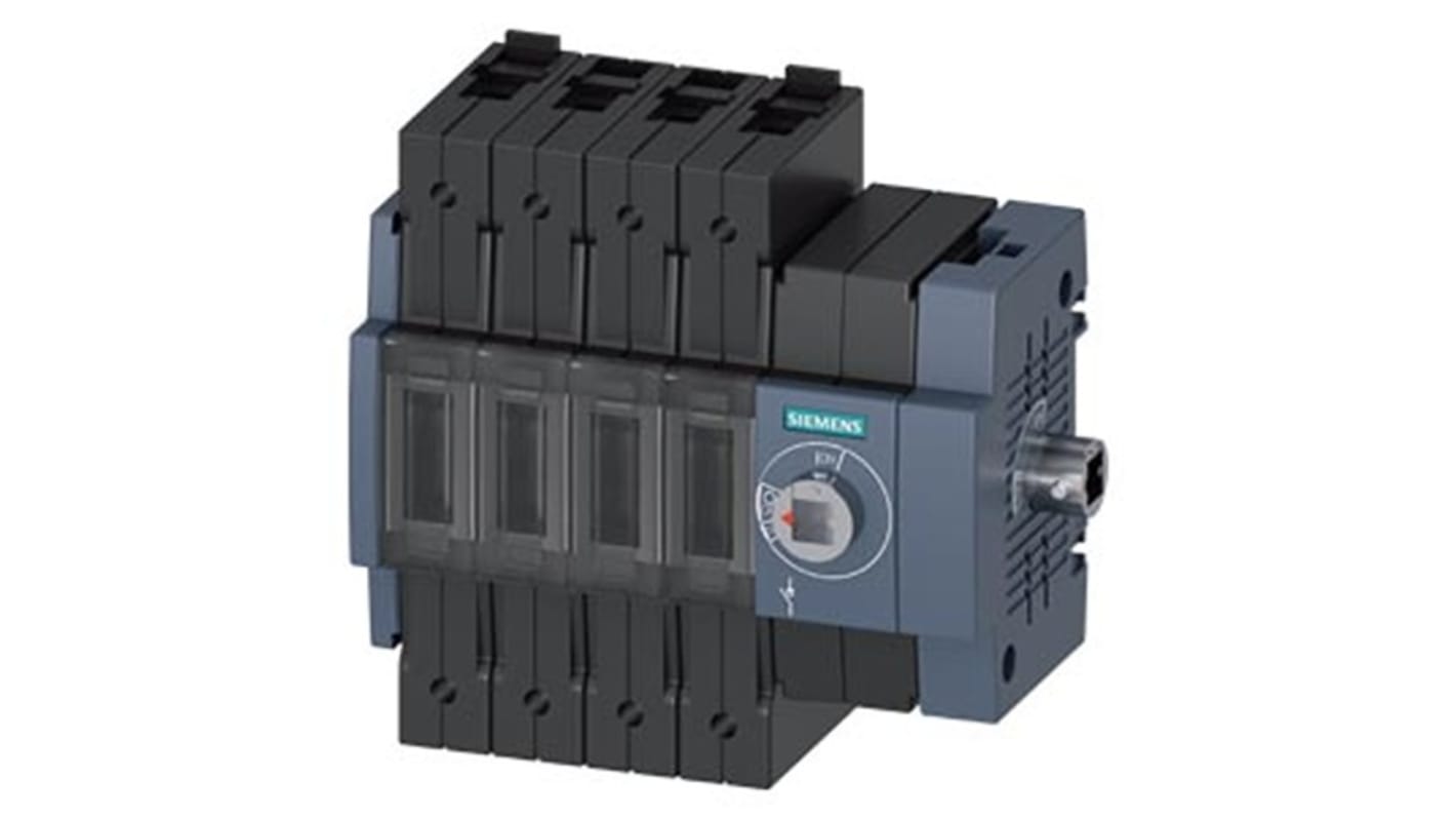 Sezionatore interruttore Siemens 3KD2844-2ME40-0, 4 poli, 80A, montaggio su guida DIN, grado di protezione IP20.