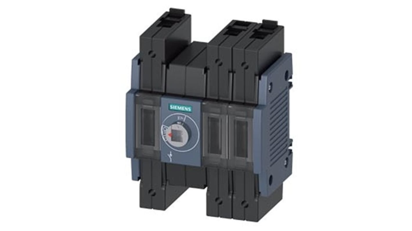 Sezionatore Siemens 3KD3030-2ME20-0, 3 poli, 100A, montaggio su guida DIN, grado di protezione IP20, potenza 55kW.