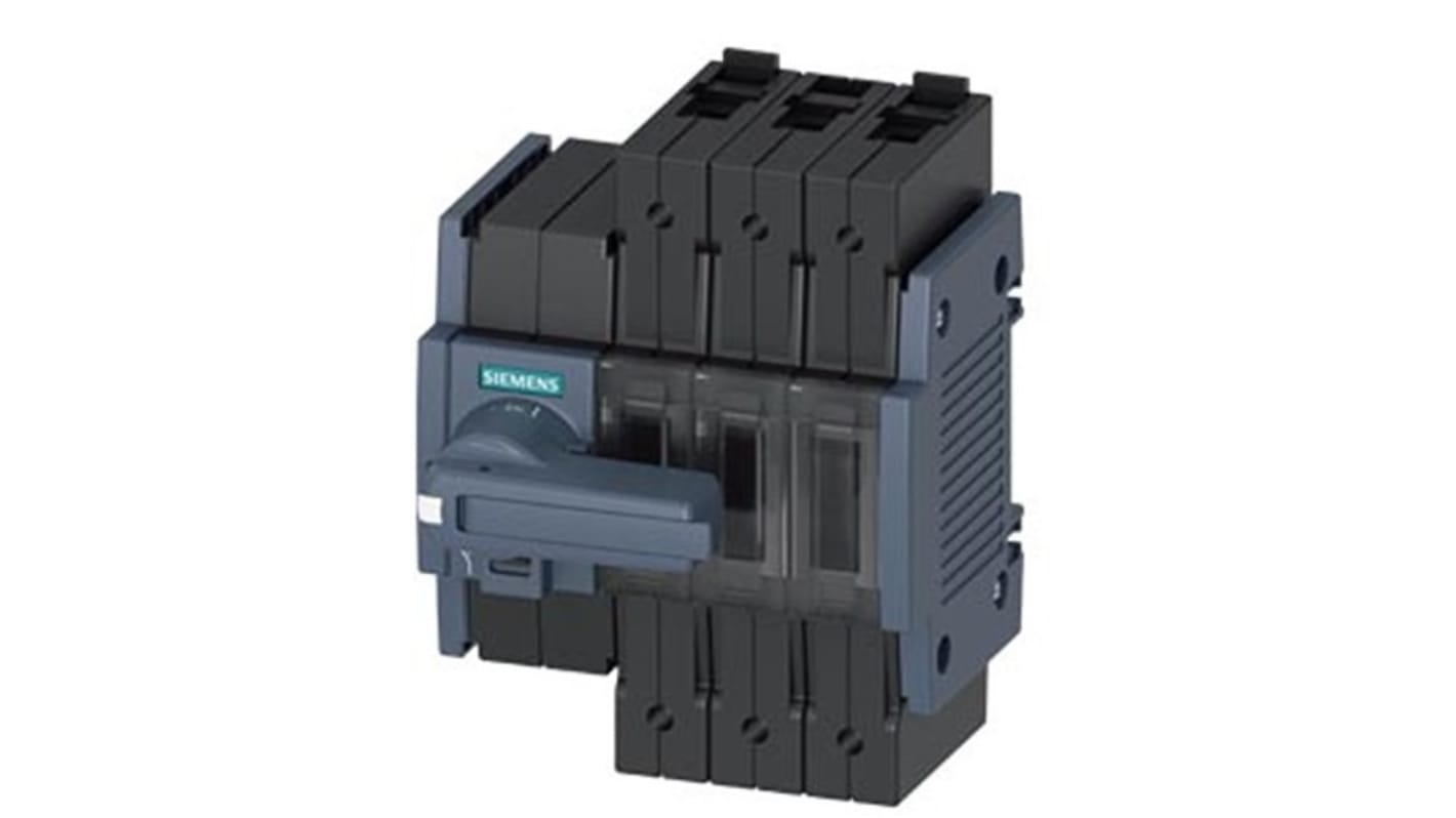 Sezionatore interruttore Siemens 3KD3032-2ME10-0, 3 poli, montaggio su guida DIN, corrente massima 100A, grado di protezione IP20.