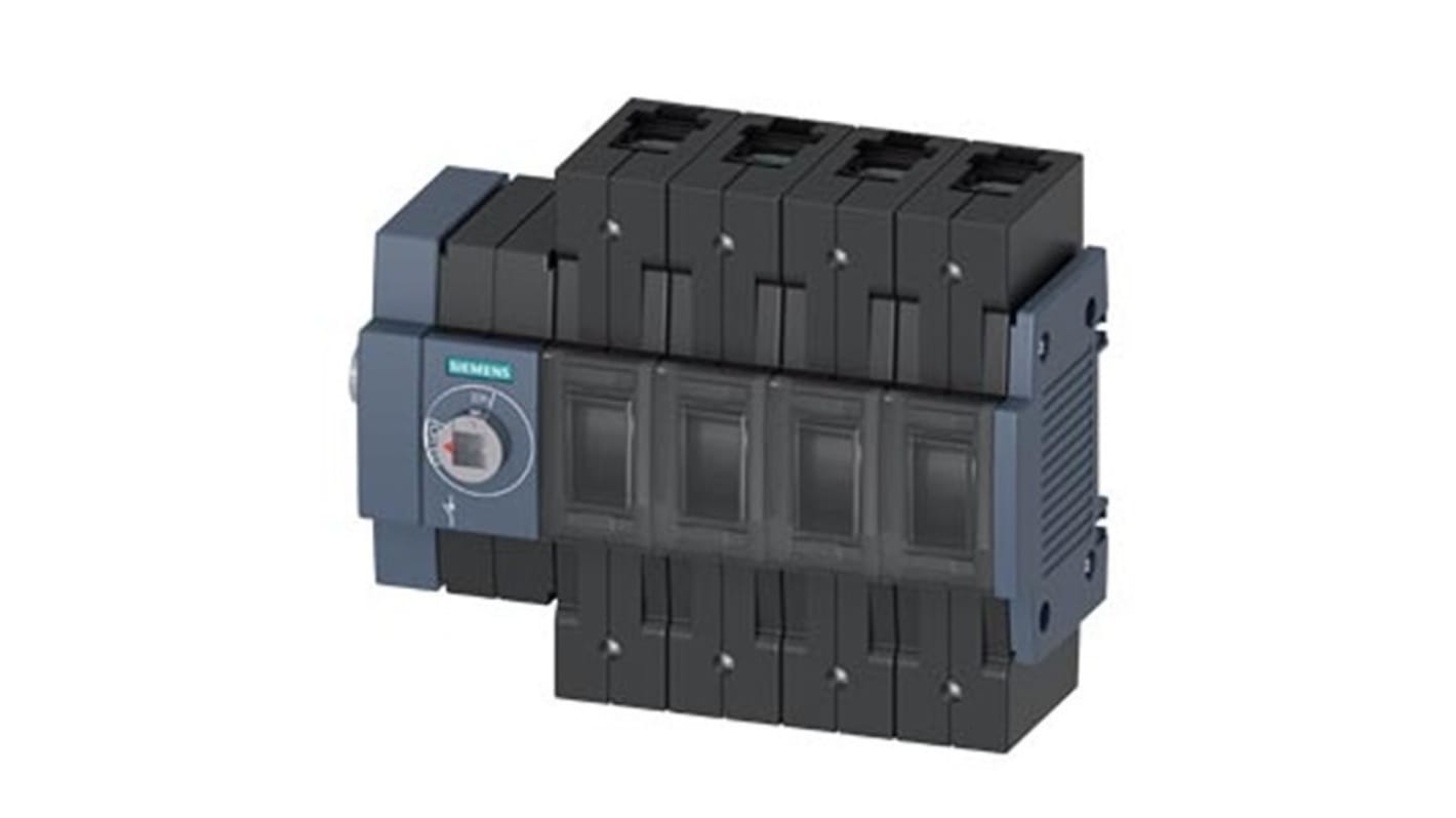 Sezionatore interruttore Siemens 3KD3044-2NE10-0, 4 poli, 100A, montaggio su guida DIN, grado di protezione IP20.
