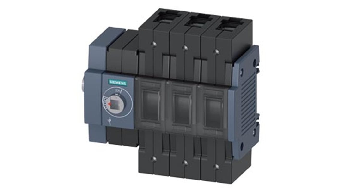 Sezionatore interruttore Siemens 3KD3434-2NE10-0, 3 poli, 160A, montaggio su guida DIN, grado di protezione IP20.