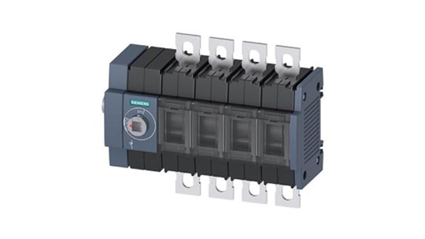 Sezionatore Siemens 3KD3444-0NE10-0, 4 poli, corrente 160A, montaggio su guida DIN, protezione IP20.