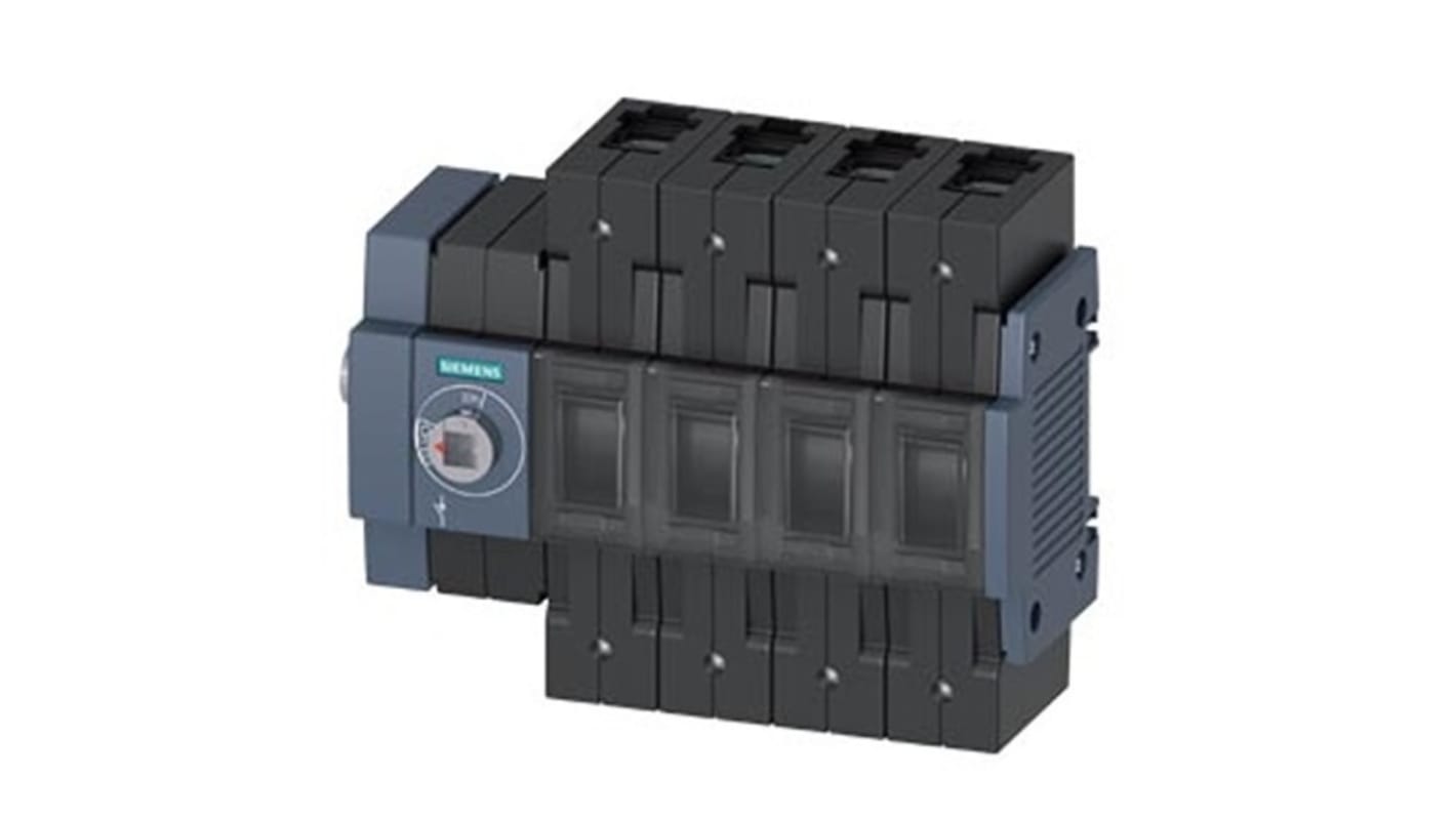 Sezionatore interruttore Siemens 3KD3444-2NE10-0, 4 poli, 160A, montaggio su guida DIN, grado di protezione IP20.